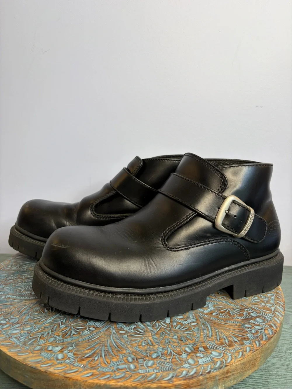 Vintage Men’s Sketchers Black Leather Boots Size 10